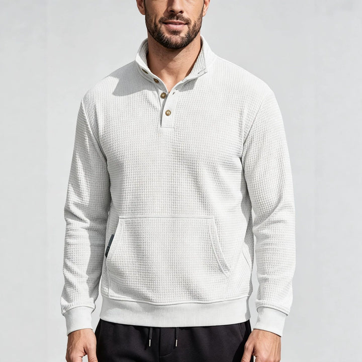 Men's Fashion Sports Sweater with Button Placket