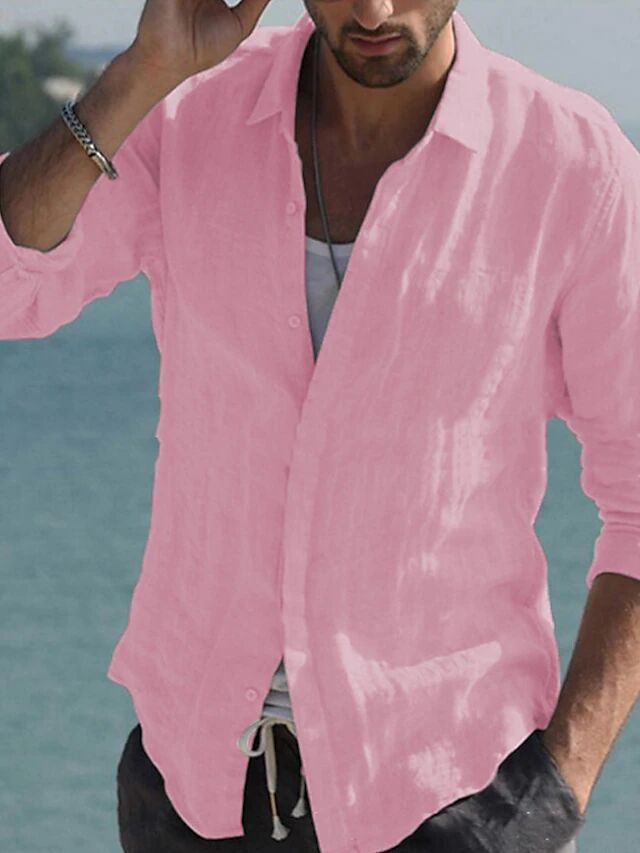 Men's Casual Linen Shirt Mune