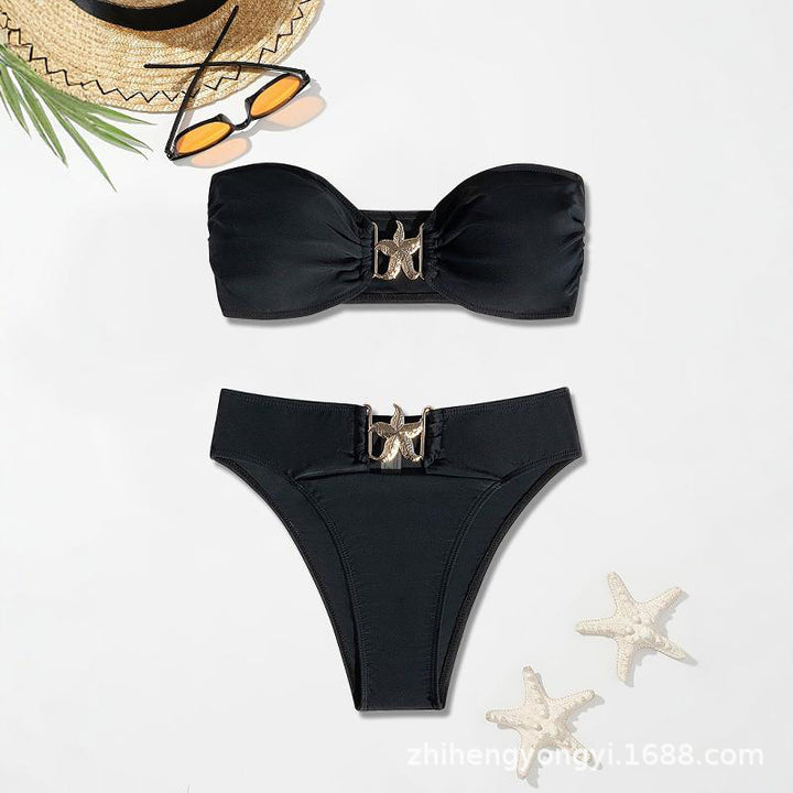 Women’s Bandeau Bikini with elegant design element Mune Fashion