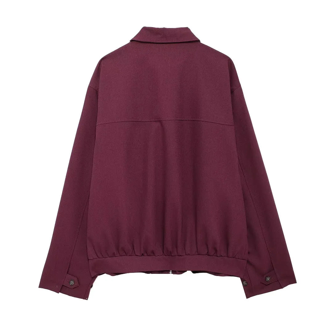 Men's nan minimalist Harrington jacket with full zip, shirt collar, and chest pocket Mune Fashion