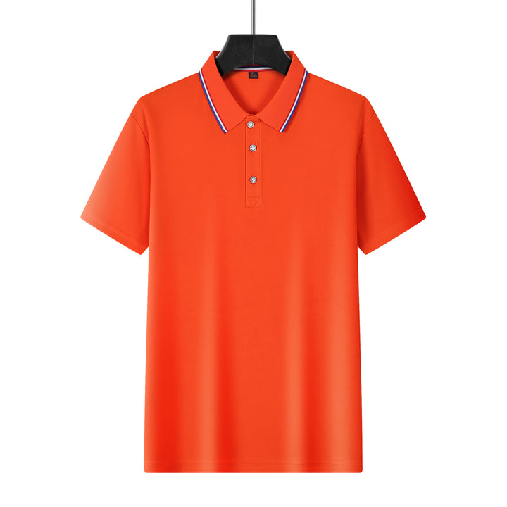 Men's breathable piqué polo with contrast stripes on the collar Mune Fashion