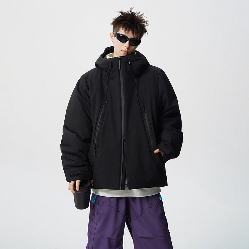 Men's padded, water-repellent tech outdoor jacket with hood Mune Fashion