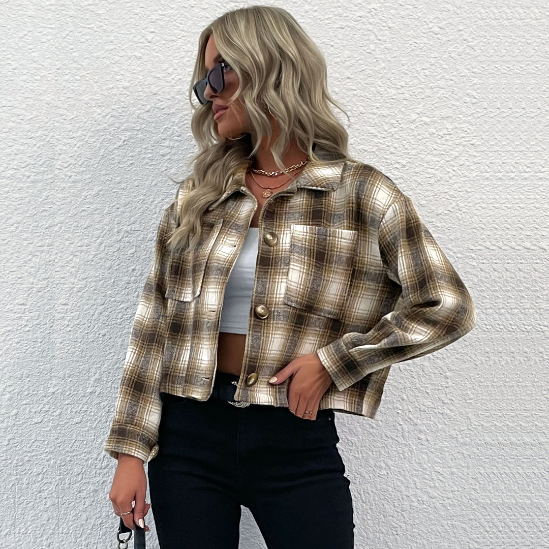 Women's Checked Bomber Jacket Mune Fashion
