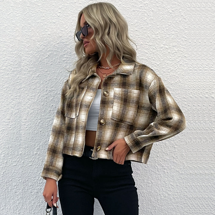 Women's Checked Bomber Jacket Mune Fashion