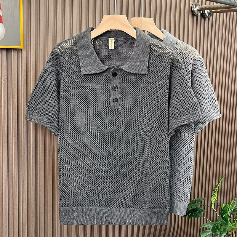 Men's Breathable Knitted Polo Shirt Mune Fashion