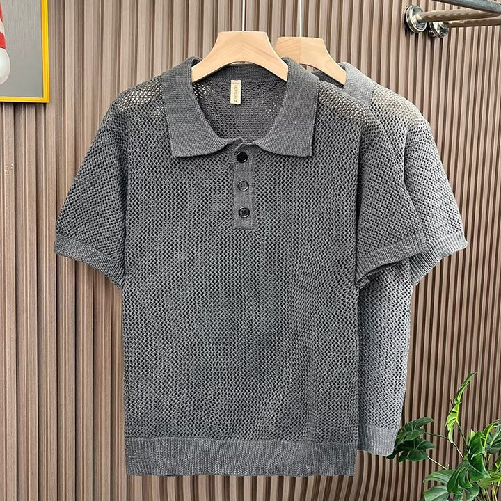 Men's Breathable Knitted Polo Shirt Mune Fashion
