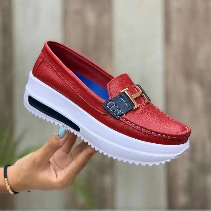 Women's platform loafer with air cushion and decorative buckle Mune Fashion
