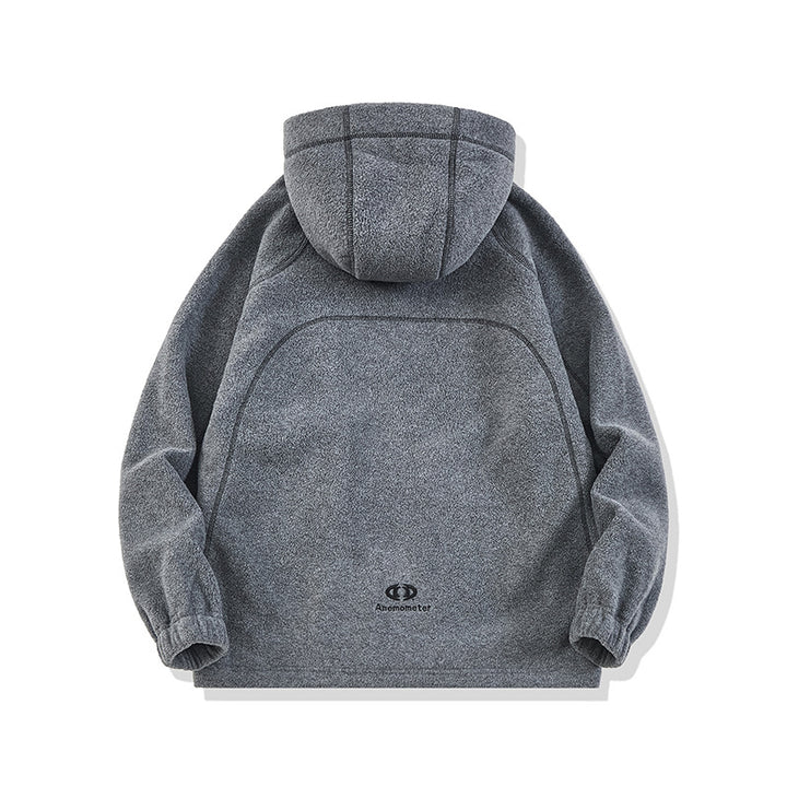 Unisex Oversize Fleece Hoodie Jacket with Contrast Seams and Zipper Pockets Mune Fashion