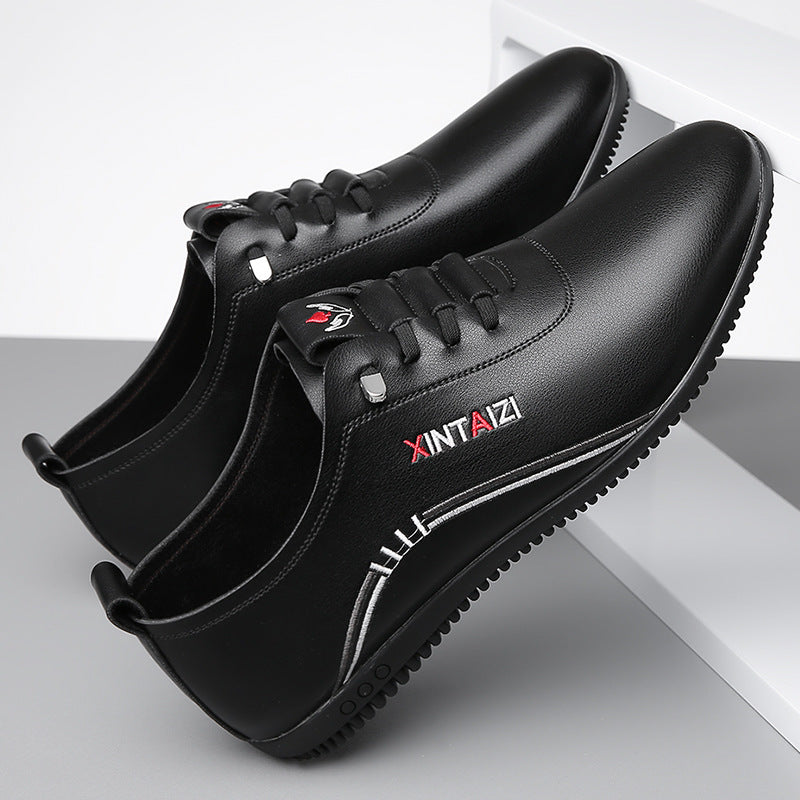 Men's Elegant Lightweight Leatherette Slip-On with Elastic Quick Lace and Contoured Rubber Sole Mune Fashion