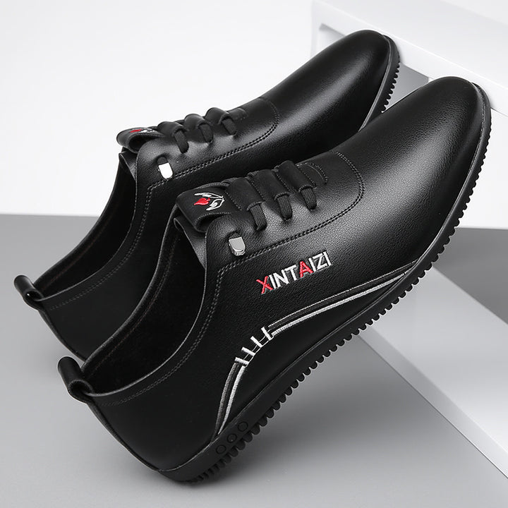 Men's Elegant Lightweight Leatherette Slip-On with Elastic Quick Lace and Contoured Rubber Sole Mune Fashion