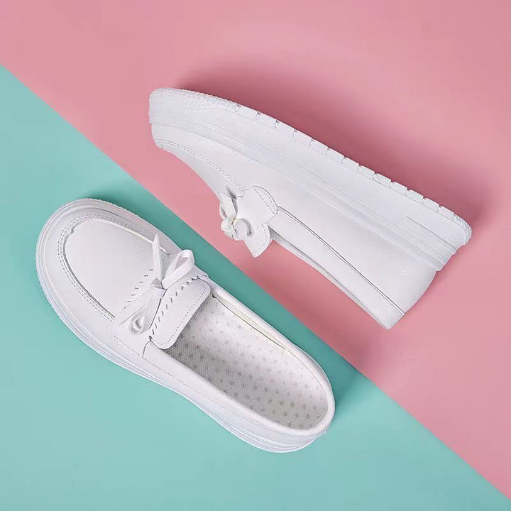Women Comfortable Slip-On Sneakers with Elegant Bow Mune Fashion