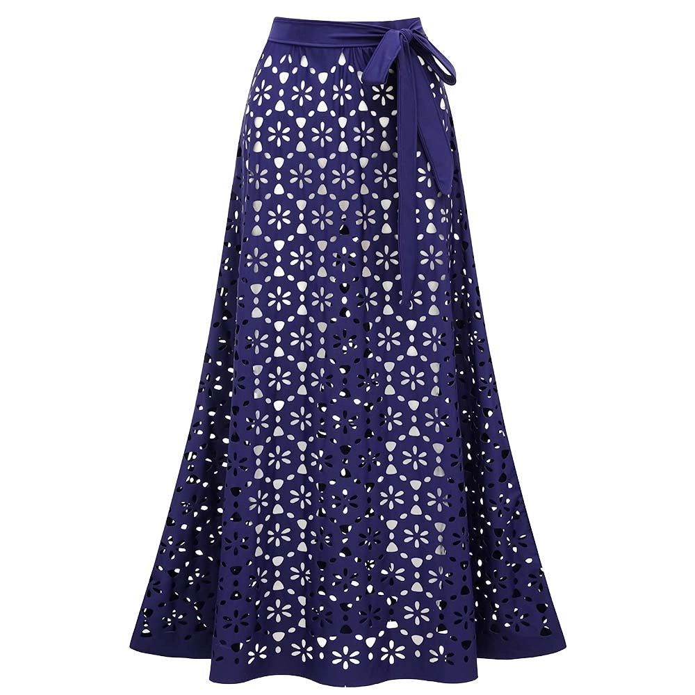 Women's Swimsuit and Skirt with Floral Cutouts Mune Fashion
