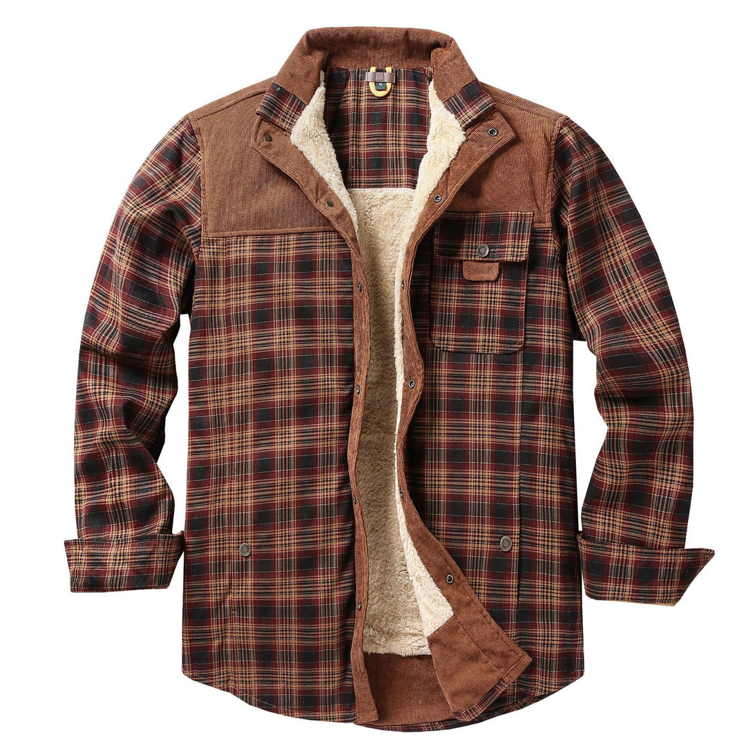Men's Casual Flannel Jacket with Teddy Lining Mune Fashion