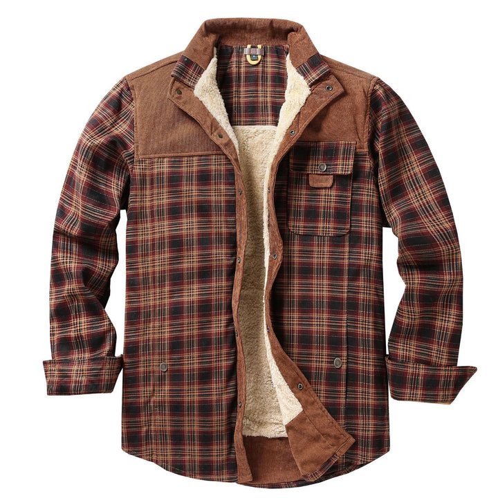 Men's Casual Flannel Jacket with Teddy Lining Mune Fashion