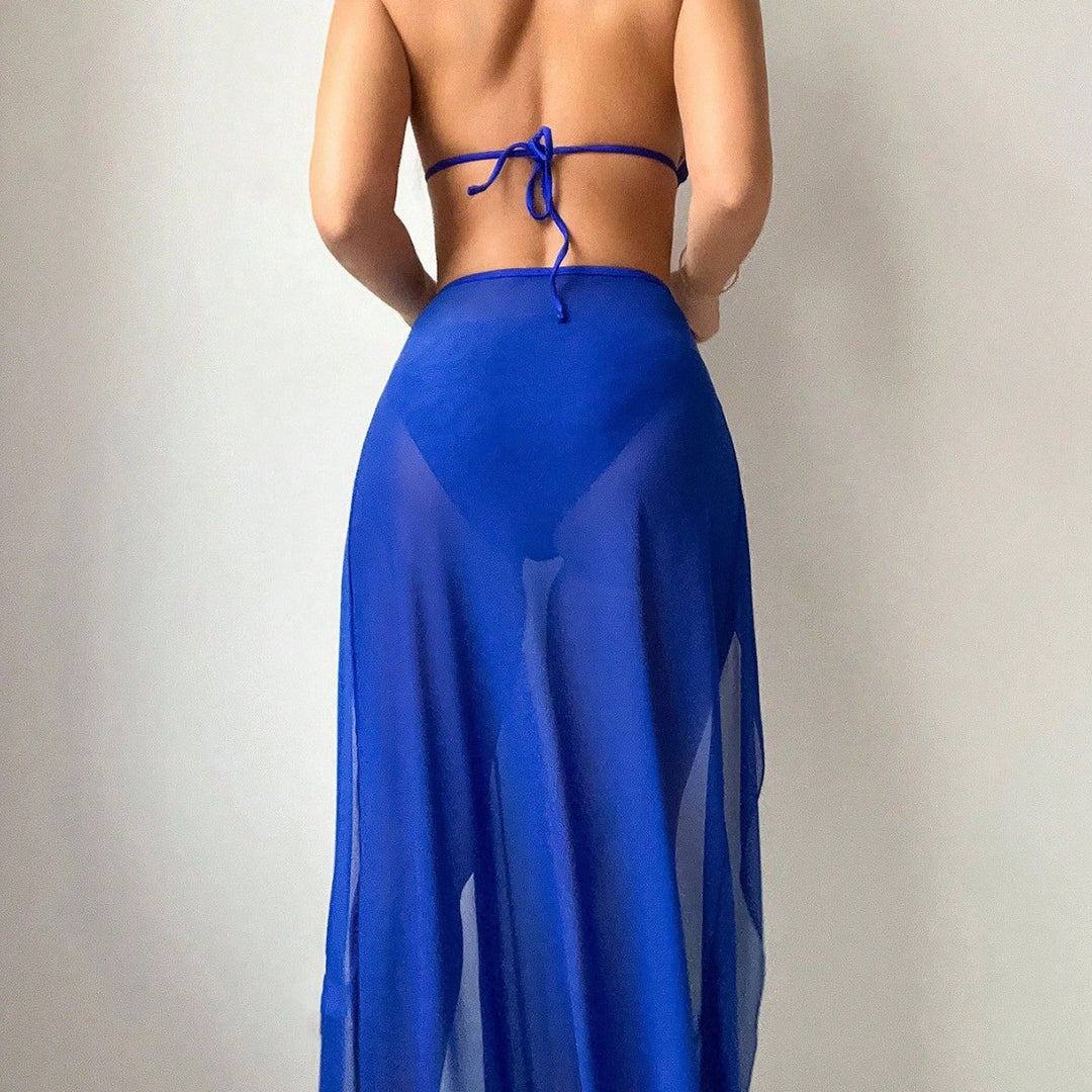 Ladies sexy bikini set with transparent maxi skirt Mune Fashion