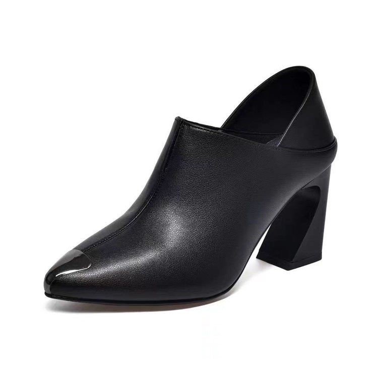 Women Chunky Heel Mules Mune Fashion