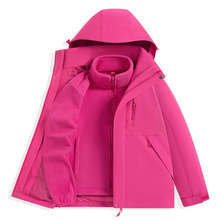 Men's two-layer outdoor parka with removable fleece inner jacket and hood Mune Fashion