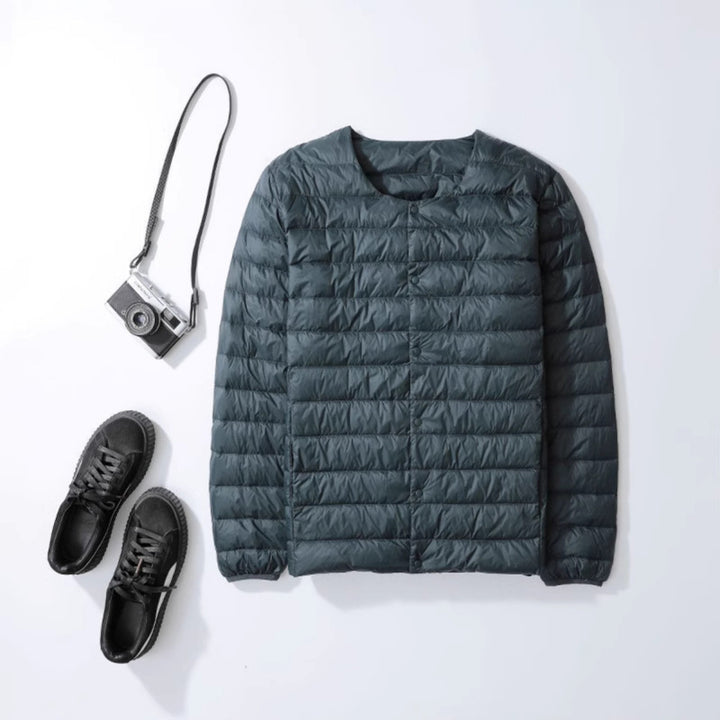 Men's Sleeveless Lightweight Thermal Quilted Vest with Round Neck and Pockets Mune Fashion