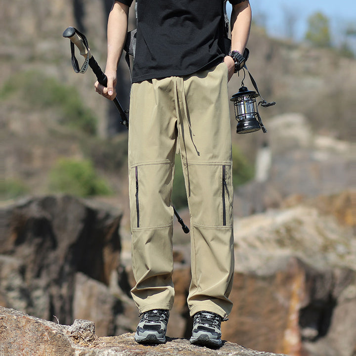 Men's Technical Outdoor and Hiking Pants with Zipper Pockets and Adjustable Waist Mune Fashion