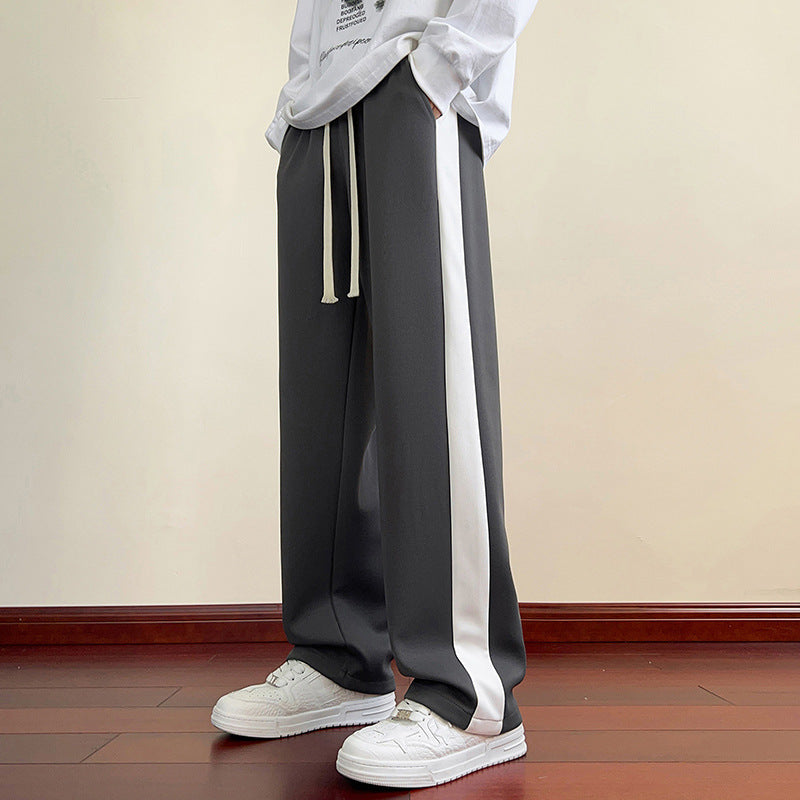 Men's stylish and comfortable leisure pants with contrasting side stripes