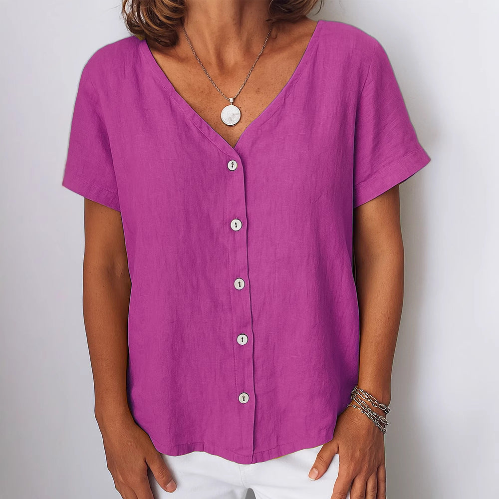 Women's linen blouse with button details Mune Fashion