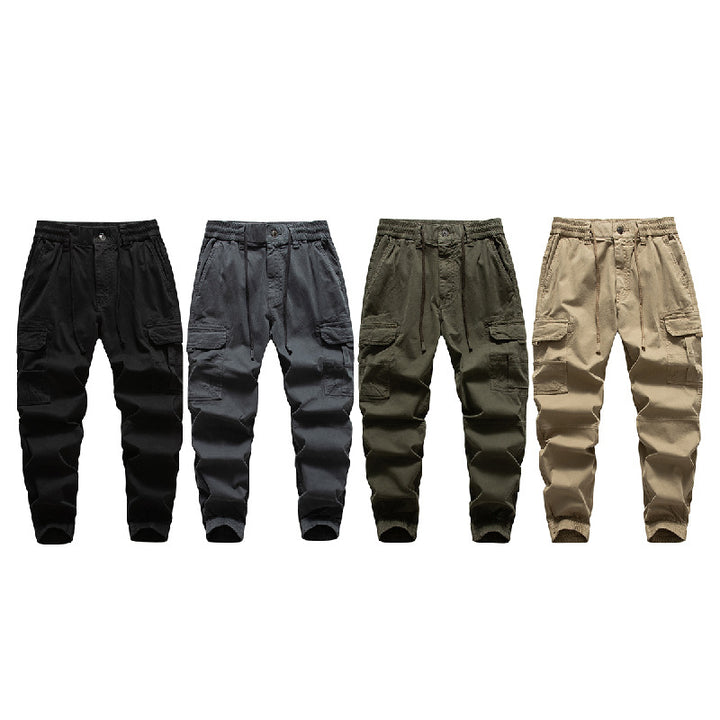 Men's Multifunctional Cargo Jogger Pants with Drawstring Waistband, Knee Patches, and Organizer Pockets Mune Fashion
