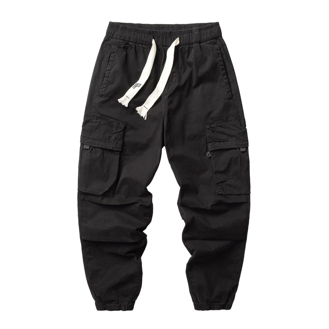 Herren Funktionelle Cargo-Joggerhose aus Baumwoll-Twill mit elastischem Tunnelzugbund und Klapp‑Utility‑Taschen Mune Fashion