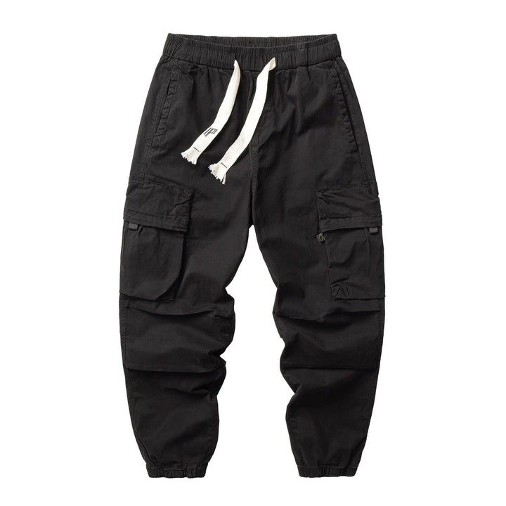 Herren Funktionelle Cargo-Joggerhose aus Baumwoll-Twill mit elastischem Tunnelzugbund und Klapp‑Utility‑Taschen Mune Fashion