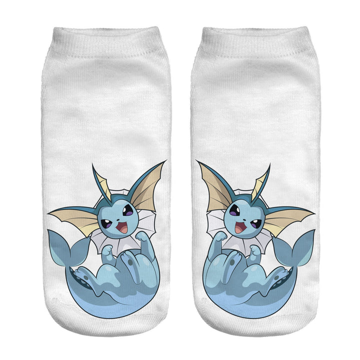Unisex Low Ankle Socks with Cartoon Monster Face and Soft Cotton Blend Mune Fashion