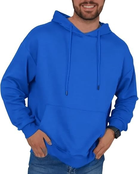 Men's casual hoodie with kangaroo pocket, drawstring, and ribbed cuffs Mune Fashion