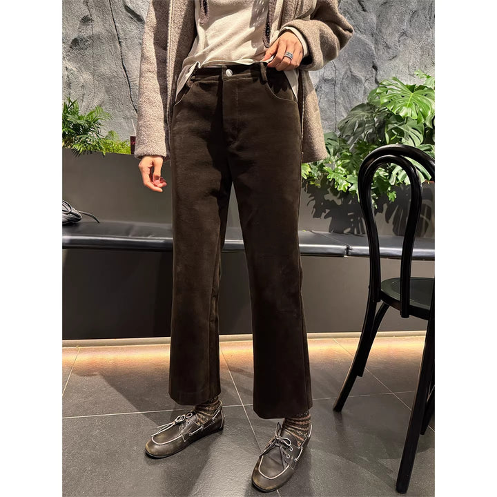 Women Elegant Flared Cord Pants Mune Fashion