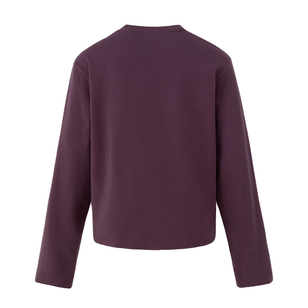 Women's Casual Sweatshirt with Studded Trim, Print Insert and Round Neckline Mune Fashion