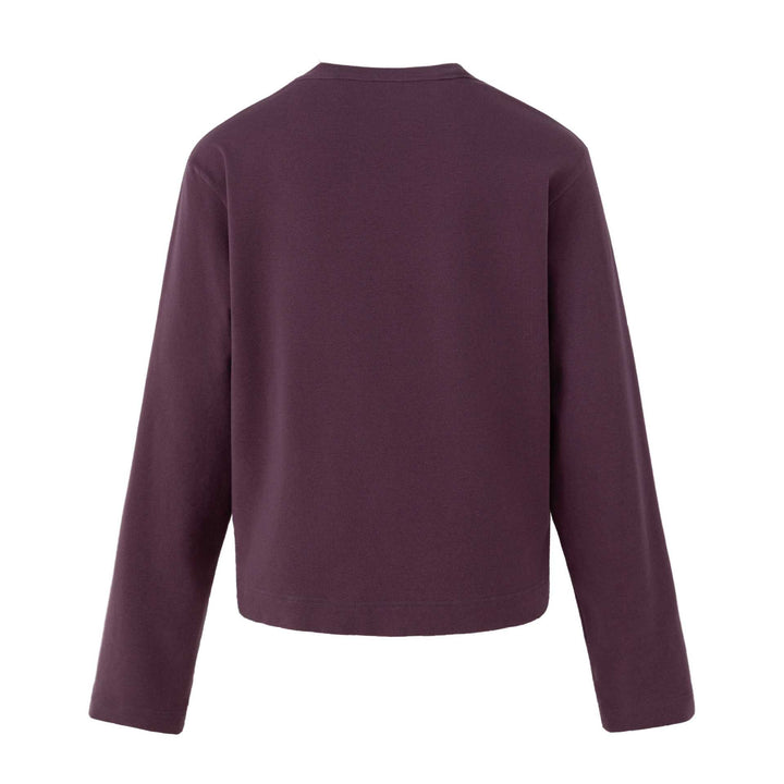 Women's Casual Sweatshirt with Studded Trim, Print Insert and Round Neckline Mune Fashion