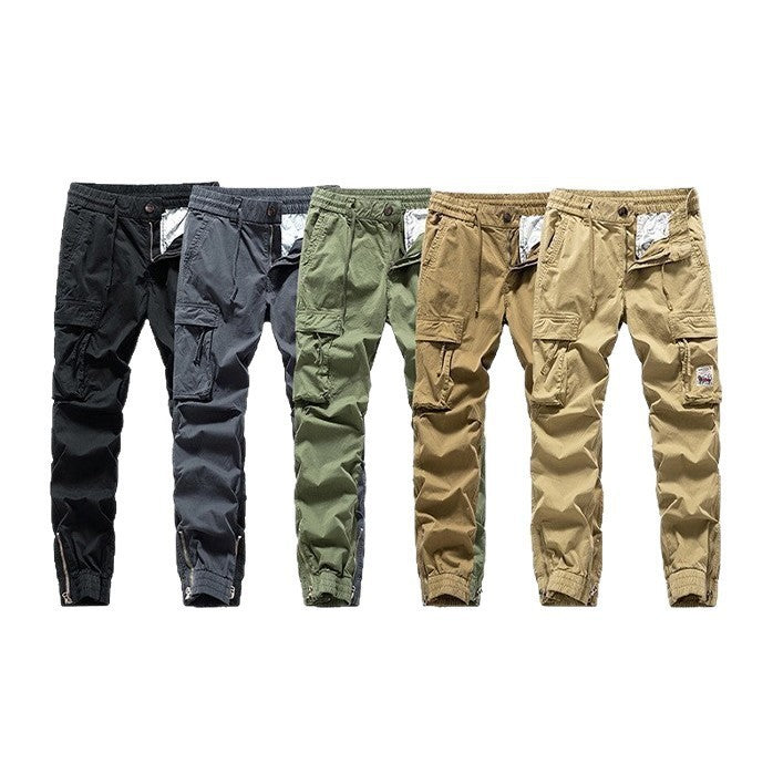 Herren Cargo-Jogger mit Zip-Knöchel, elastischem Bund, Multifach-Utility-Taschen und Vintage-Patch Mune Fashion