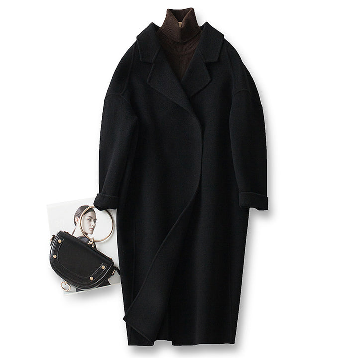 Women's Elegant Wool Coat with Removable Hood Mune Fashion