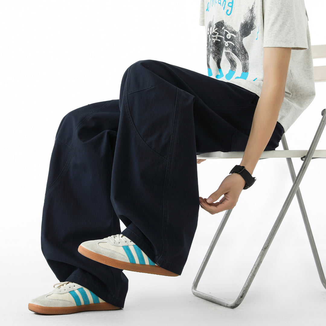 Men's Wide Utility Cargo Pants with Large Flap Pockets & Reinforced Seam Areas Mune Fashion