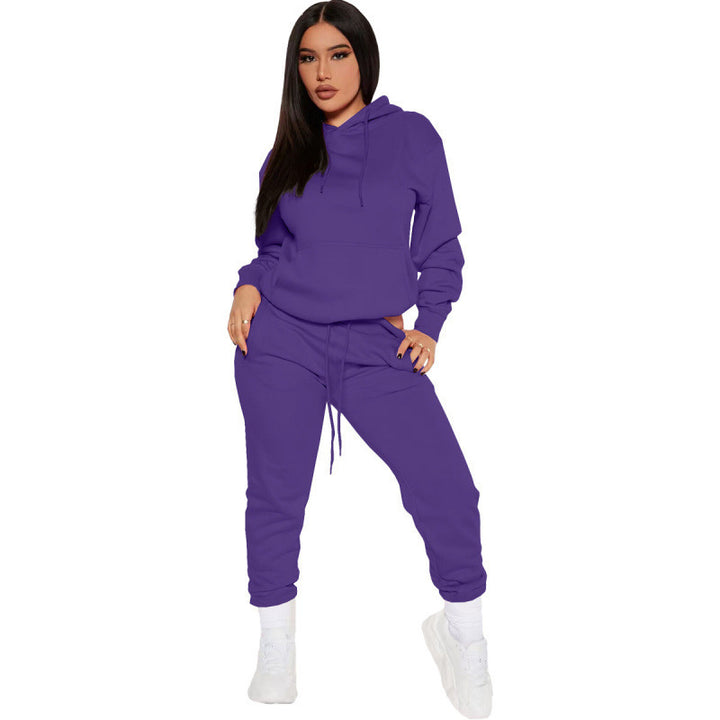Women's two-piece lounge set with hoodie and high-waist jogging pants made of soft French Terry Mune Fashion