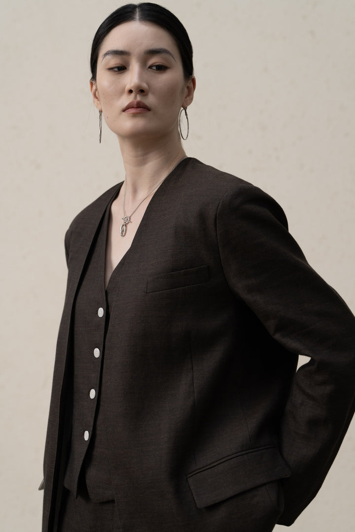 Ladies Tailored Linen Blazer Mune Fashion