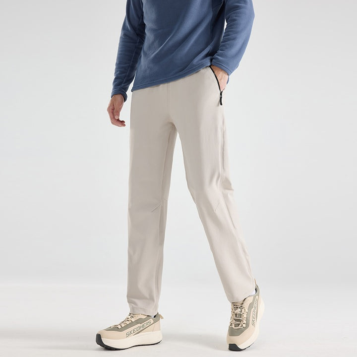 Men's Lightweight Tech Jogging Pants with Elastic Waistband, Zipper Pockets & Tapered Leg Mune Fashion