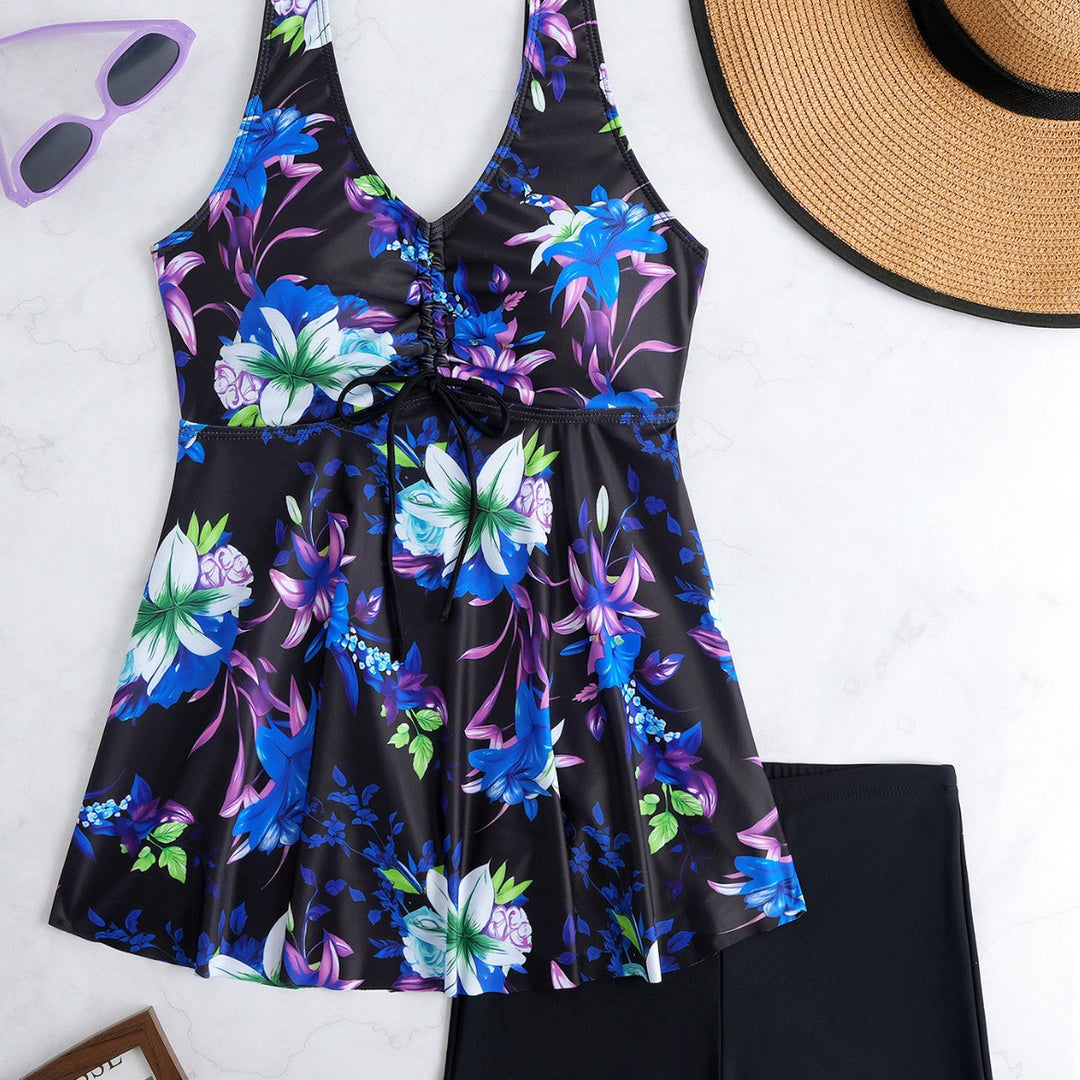 Women’s swimsuit with adjustable drawstring and floral design Mune Fashion