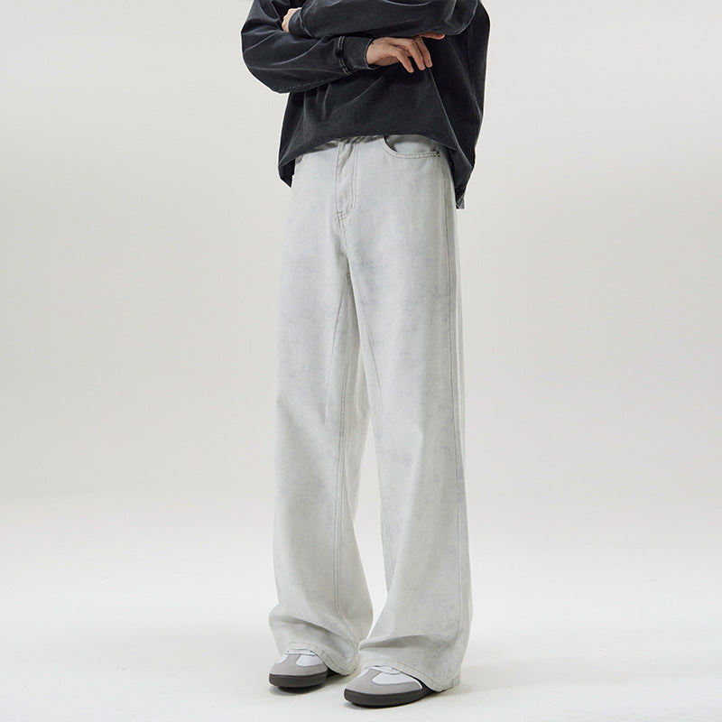 Men's baggy jeans with culotte-inspired cut made of stonewashed denim Mune Fashion