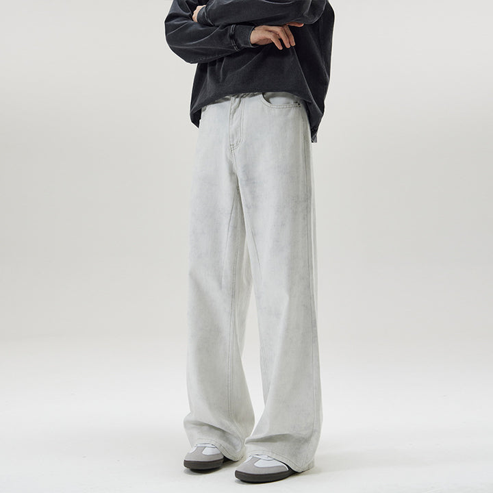 Men's baggy jeans with culotte-inspired cut made of stonewashed denim Mune Fashion