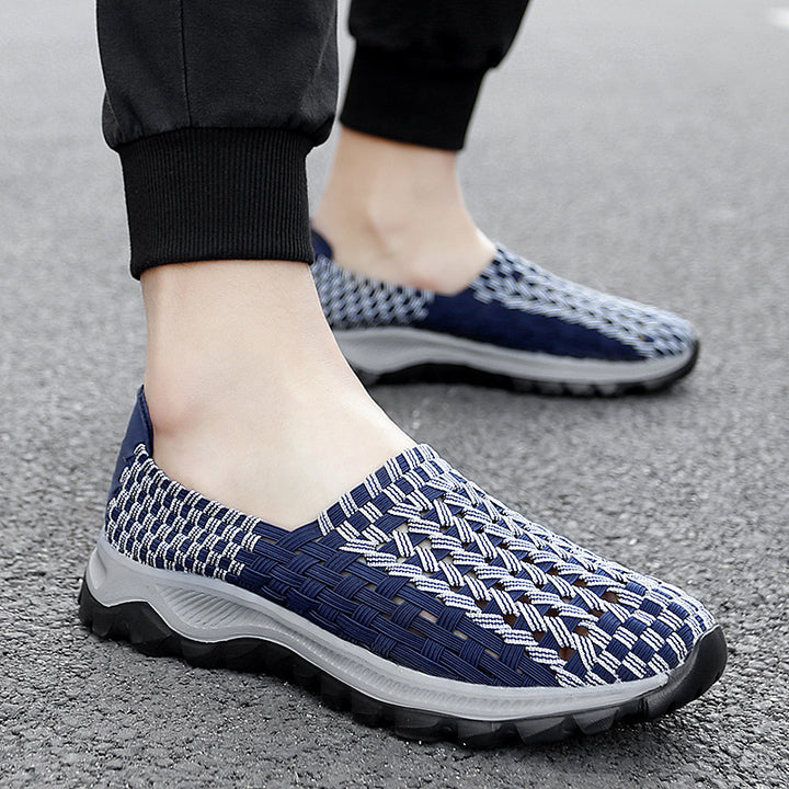 Unisex braided elastic slippers with lightweight cushioning sole Mune Fashion