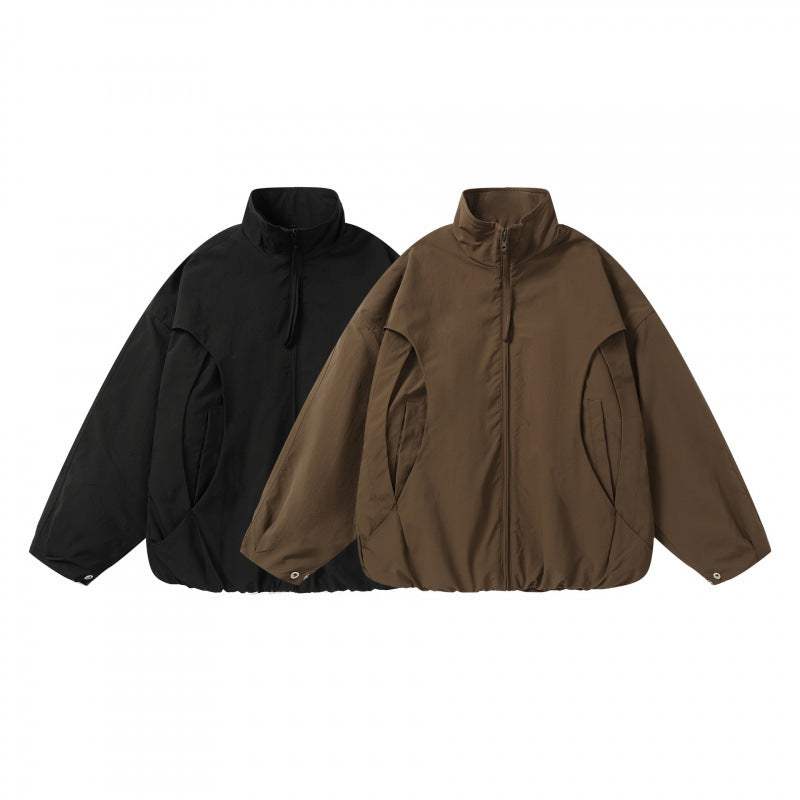 Unisex Lightweight technical blouson with stand-up collar, full-length zipper and drawstring hem Mune Fashion