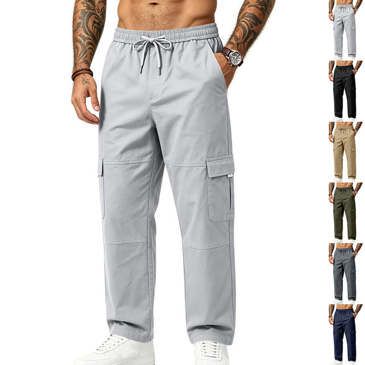 Men's modern casual cargo pants with elastic waistband, cargo pockets, and reinforced knees Mune Fashion