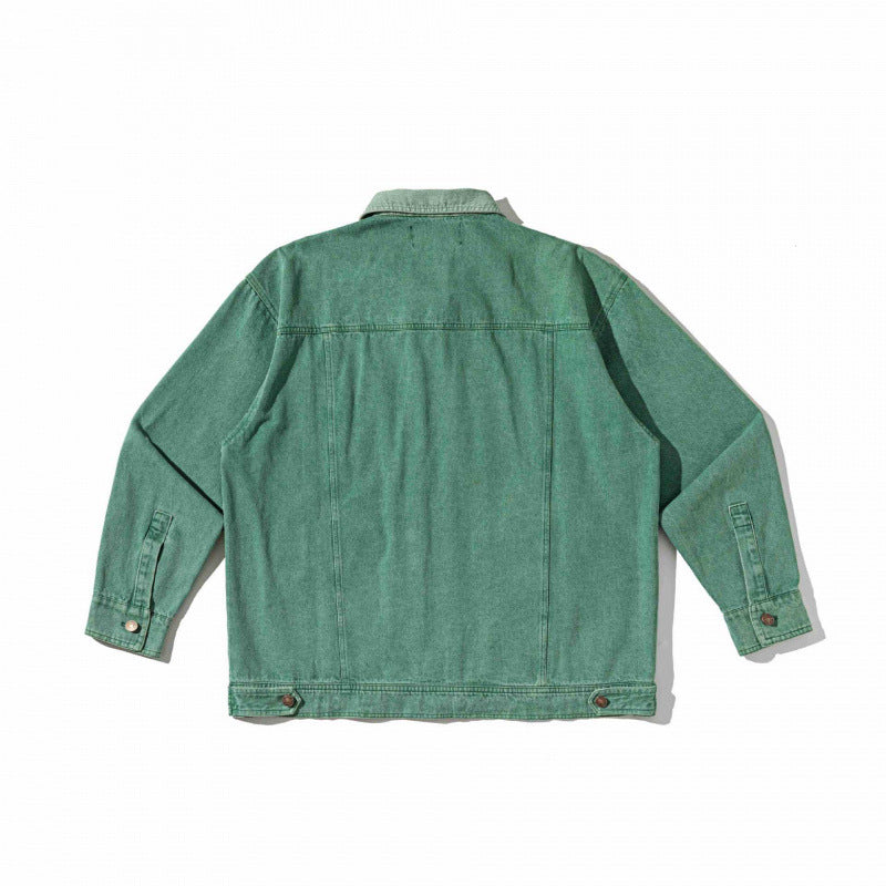 Unisex Boxy Overshirt Jacket made of washed denim with front zipper and multiple pockets Mune Fashion