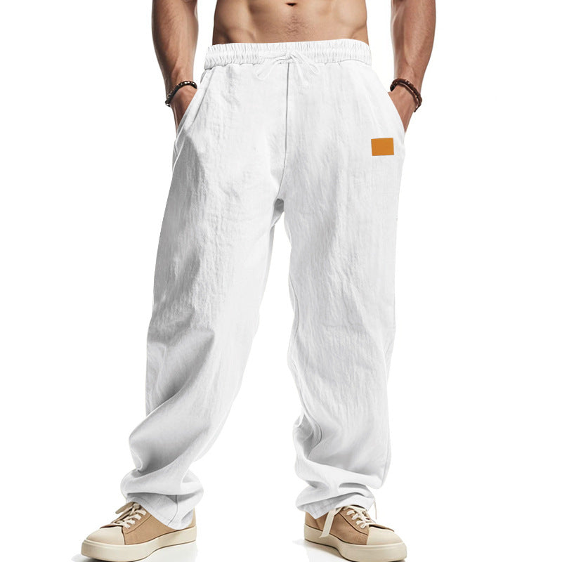 Men's casual linen pants with elastic waistband and generous side pockets Mune Fashion