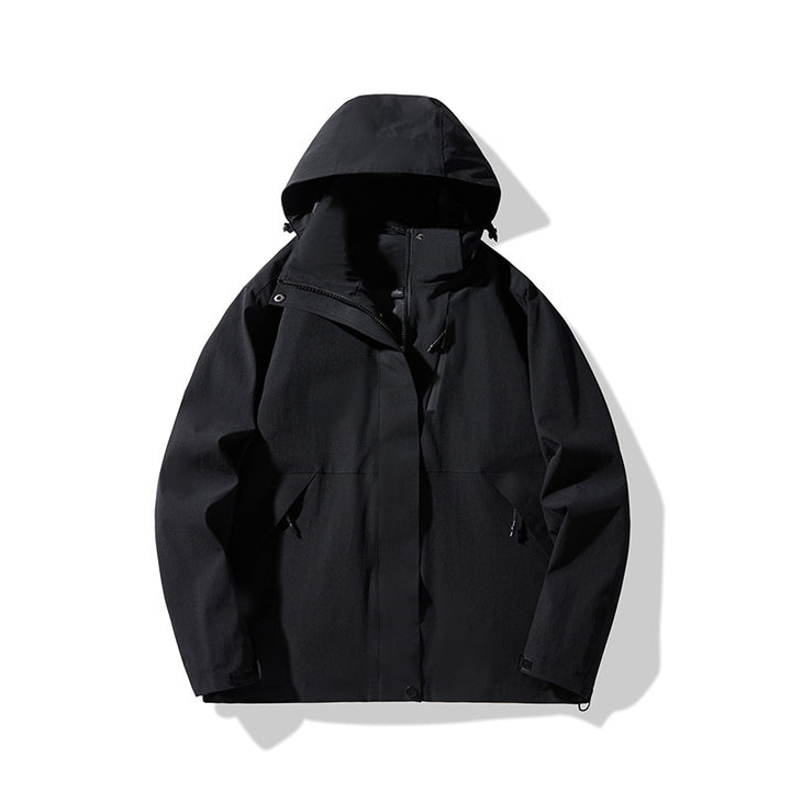 Men's Technical Waterproof Hooded Shell Jacket in Minimalist Urban Look Mune Fashion