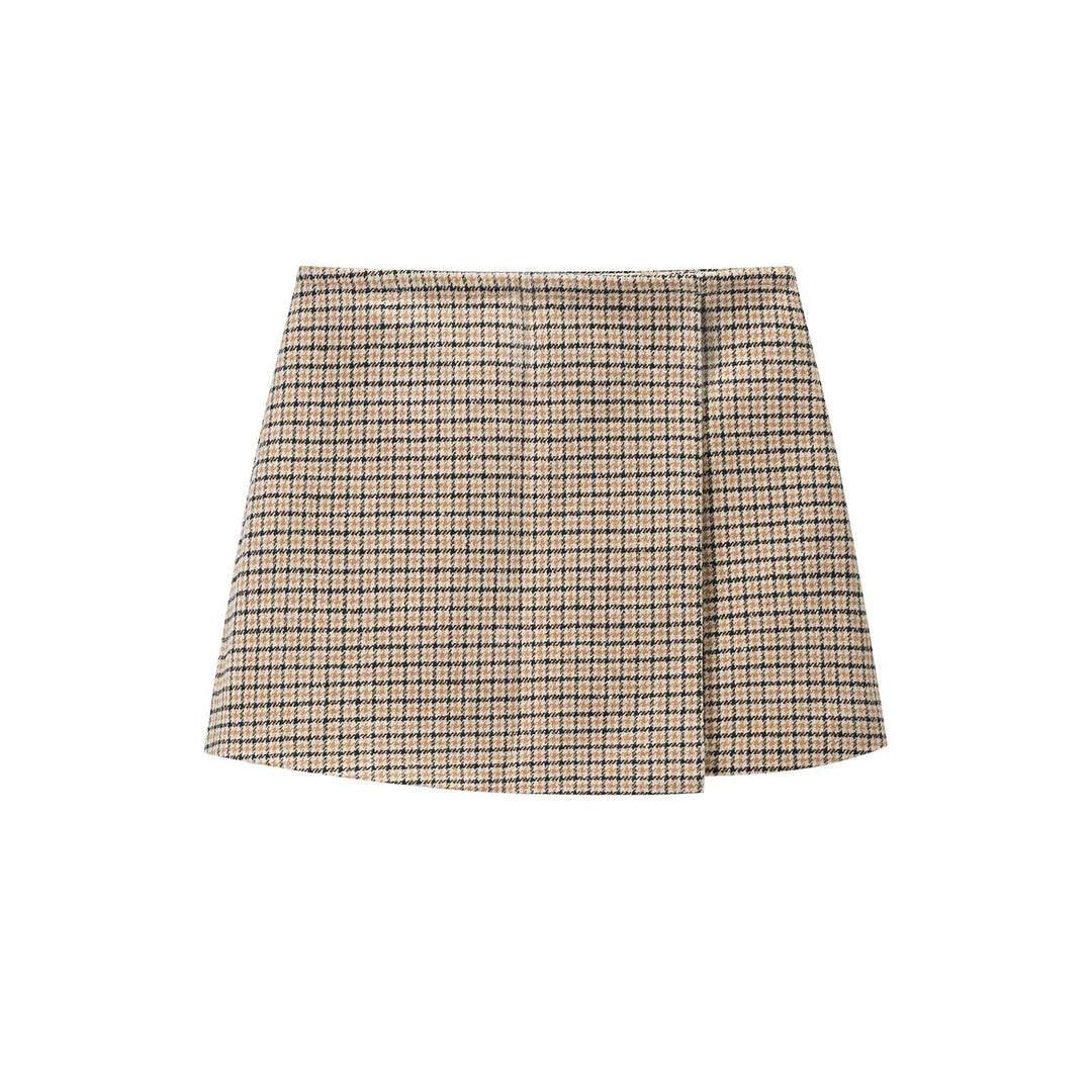 Ladies Two-Piece Tweed Ensemble with Collarless Cropped Blazer and A-Line Mini Skirt Mune Fashion