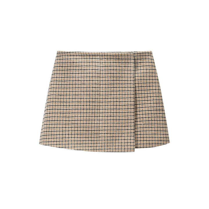 Ladies Two-Piece Tweed Ensemble with Collarless Cropped Blazer and A-Line Mini Skirt Mune Fashion